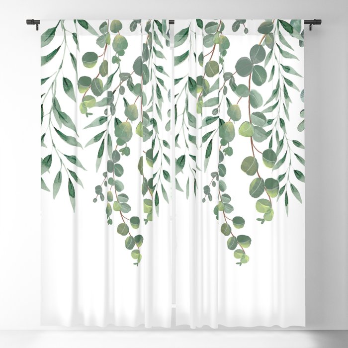 Eucalyptus Leaves Blackout Curtain By