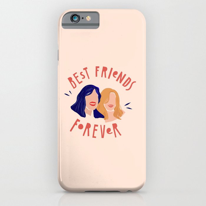 Best Friends Forever Girl Power Portrait iPhone Case