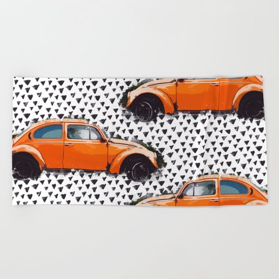 Orange Beetle Beach Towel