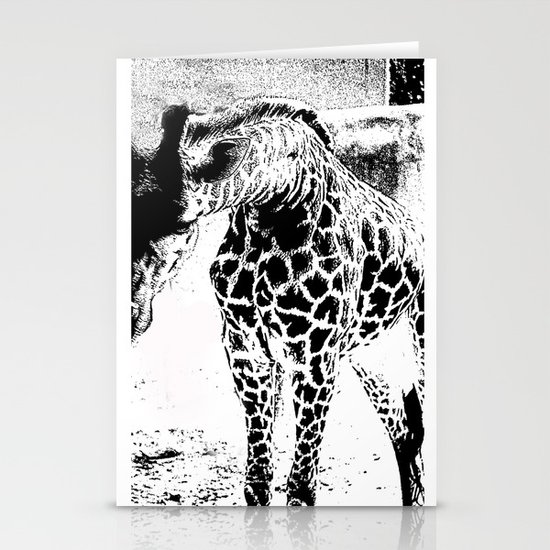 Black n White Giraffe Stationery Cards