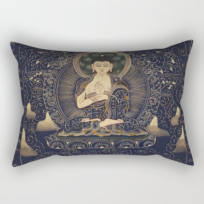 Shakyamuni Buddha Patterned Thangka Rectangular Pillow