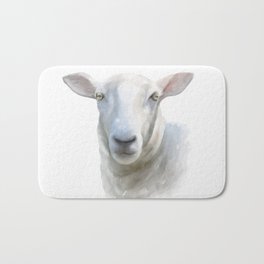 Watercolor Sheep Bath Mat | Digital, Illustration, Animal, Mammal, Artiodactyla, Ink, Ovisaries, Livestock, Newzealand, Ruminant 