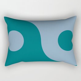 Greenish Blue and Greyish Blue Yin Yang Symbol Rectangular Pillow