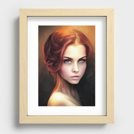 Woman Portrait 03 Redhead Recessed Framed Print