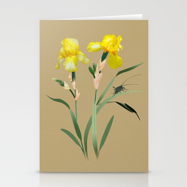 Yellow Iris and Cricket Stationery Cards