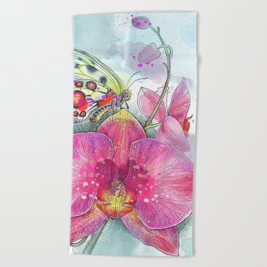 Orchids 03 Beach Towel