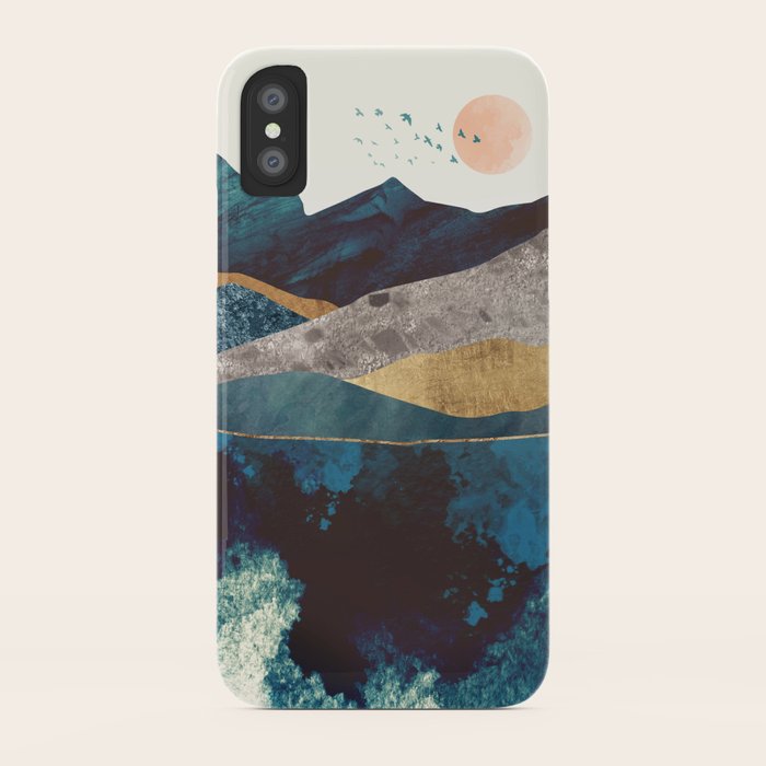 blue mountain reflection iphone case