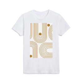 Lines and Circles in Goldenrod Kids T Shirt