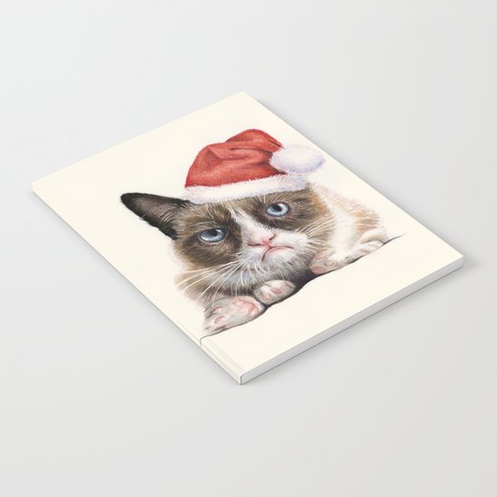 Grumpy Santa Cat Notebook