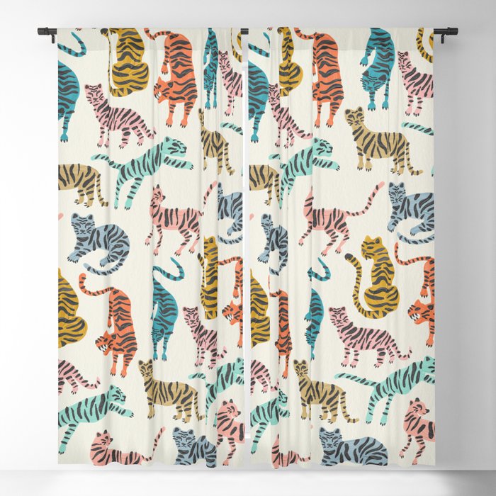 Tiger Collection – Retro Rainbow Blackout Curtain