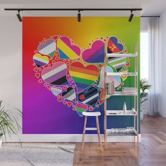 LGBTQA+ Community Pride Heart Wall Mural