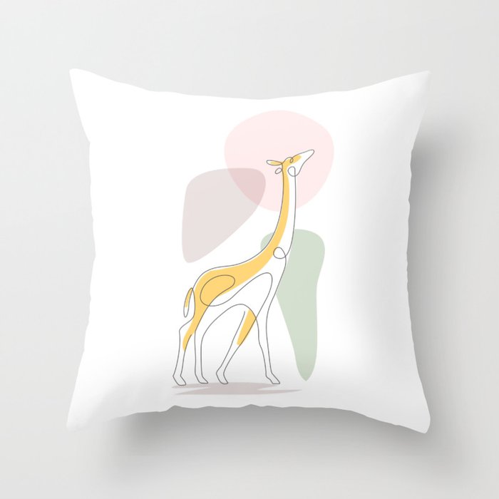 gold giraffe Throw Pillow
