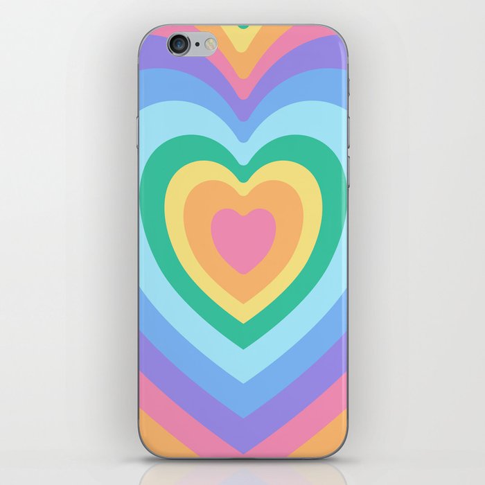 Vivid Rainbow Heart Poster Design iPhone Skin