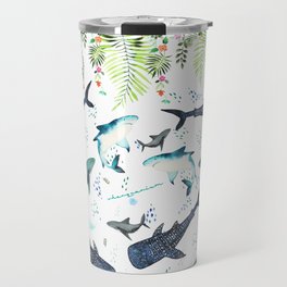floral shark pattern Travel Mug