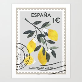 POSTAL STAMP SPAIN Art Print