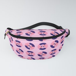 Simple geometric discs pattern pink and blue Fanny Pack