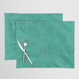 modern abstract dark turquoise or quetzal green plush texture Placemat