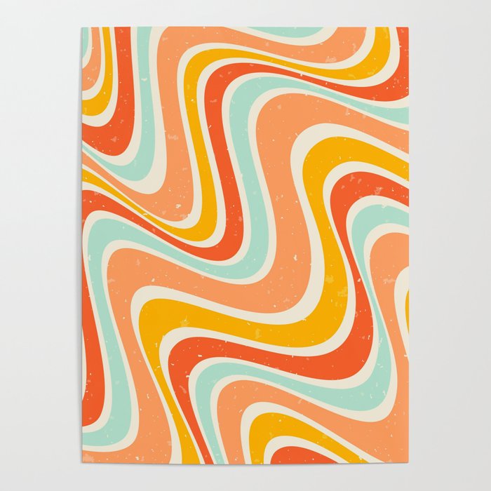 Psychedelic 1960s Groove Pattern Poster