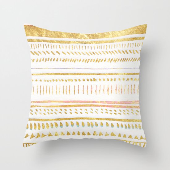 GOLD TRIBE Throw Pillow
