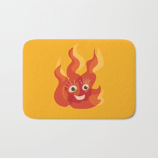 Happy Burning Cartoon Fire Bath Mat