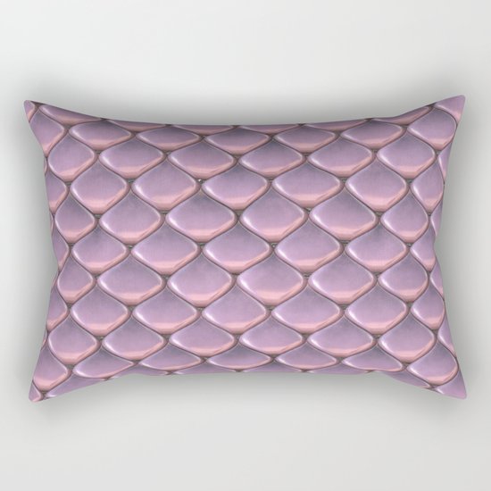 Pink Snake Skin mermaid scales Rectangular Pillow