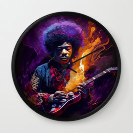 Flaming Hendrix Wall Clock