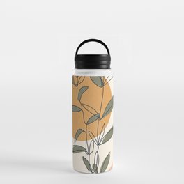 Minimal Line Young Leaves Water Bottle