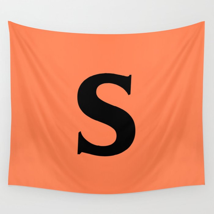 s (BLACK & CORAL LETTERS) Wall Tapestry