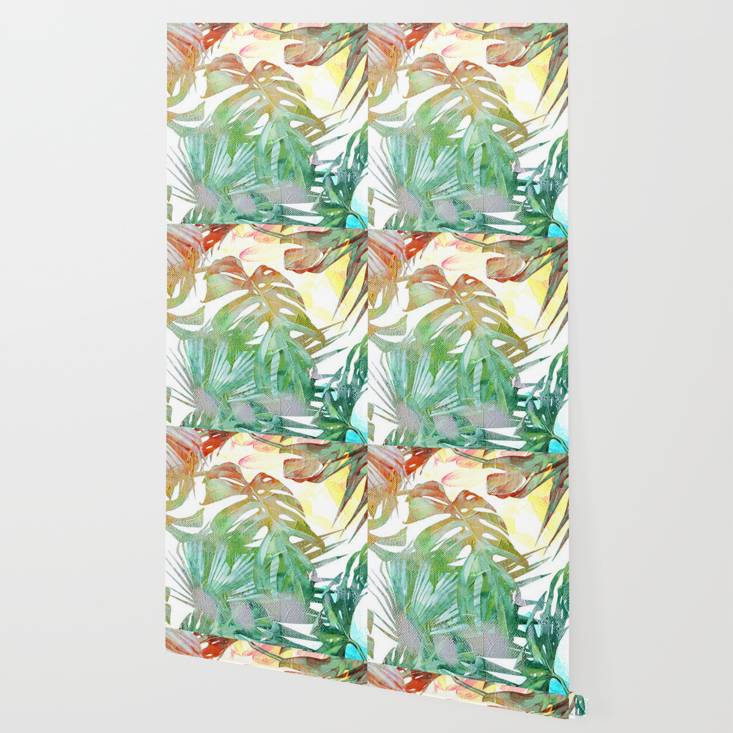 Tropical And Abstract Tropical Painting Pattern Wallpaper By Szilvi Society6