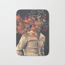 Roots Bath Mat | Floral, Digitalart, Surrealism, Bloom, Man, Roses, Brown, Curated, Collage, Graphicdesign 