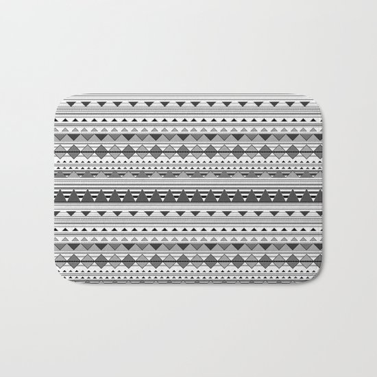 Aztec Black & White Bath Mat
