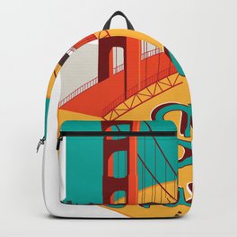 San Francisco Backpack | Summer, Norcal, California, Californiasticker, Digital, Sanfranciscoart, Graphicdesign, Maroon, Sanfrancisco, Orange 