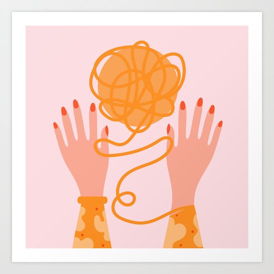 A Ball of String Art Print