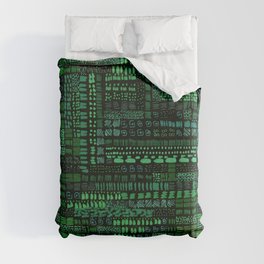 emerald green ink marks hand-drawn collection Duvet Cover