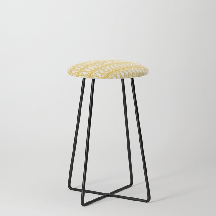 Rounded Edge Triangles Pattern - Yellows Counter Stool