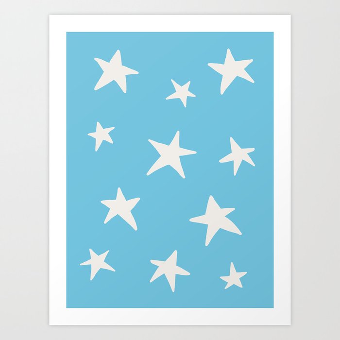 Stars Sky Blue Art Print