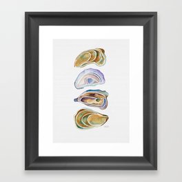 Watercolor Oysters Framed Art Print