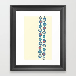 Mid Century Modern Baubles in Light Yellow and Celadon Blue Framed Art Print