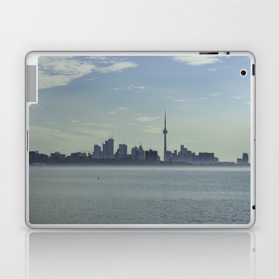 Toronto Skyline with mist floating on the sea Laptop & iPad Skin