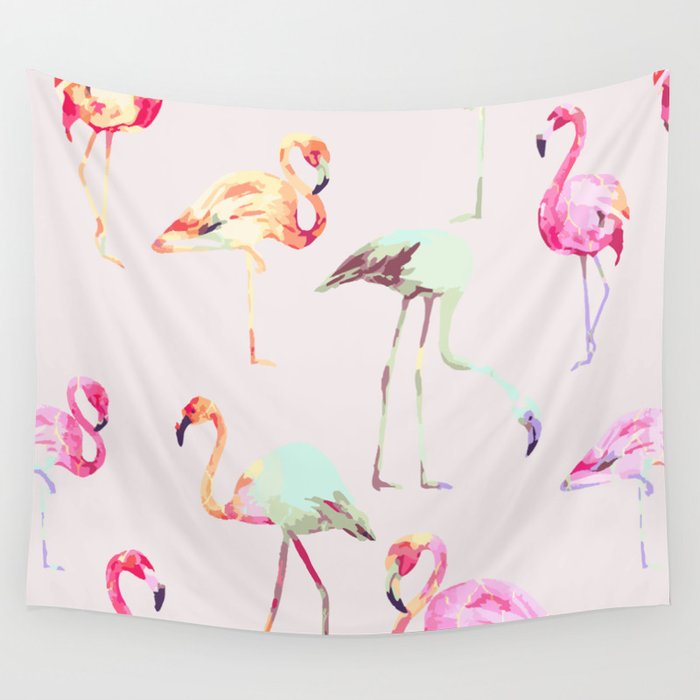 Flamingo Formation #society6 Wall Tapestry
