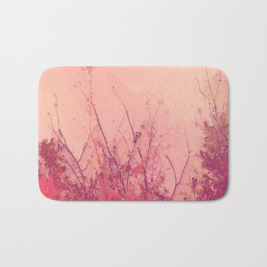 Lost in Pink (Carmine Pink Botanic Garden) Bath Mat