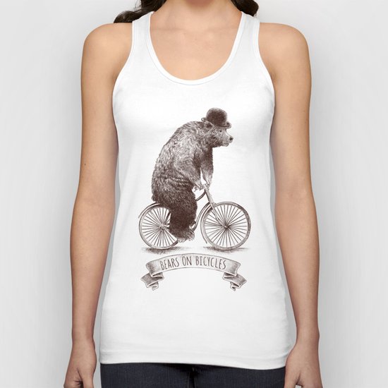 Bears on Bicycles Unisex Tank Top