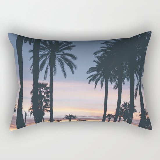 Sunset in the City (Hawaii Tropical Palm Trees) Rectangular Pillow