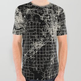 Overland Park - USA. City Map All Over Graphic Tee