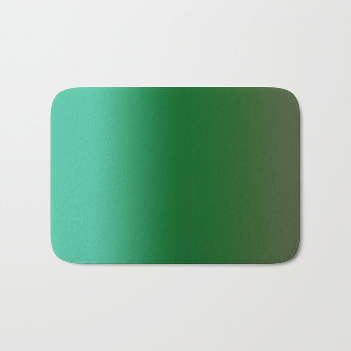 Modern Aqua Green And Herbal Chive Green Ombre Gradient Abstract Pattern Bath Mat