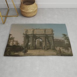 Canaletto - View of the Arch of Constantine with the Colosseum Rug