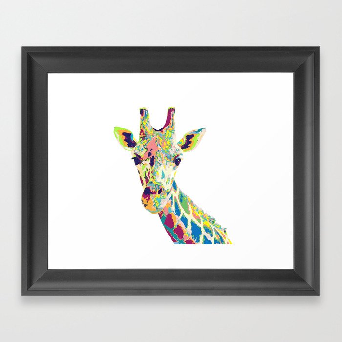 Colorful Giraffe Framed Art Print