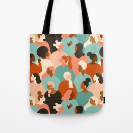 Female diverse faces of different ethnicity Tote Bag