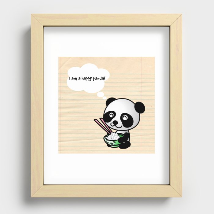 Happy Panda Recessed Framed Print