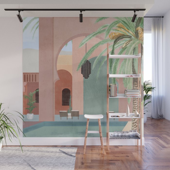 Moroccan Pool Wall Mural by thindesign | Society6